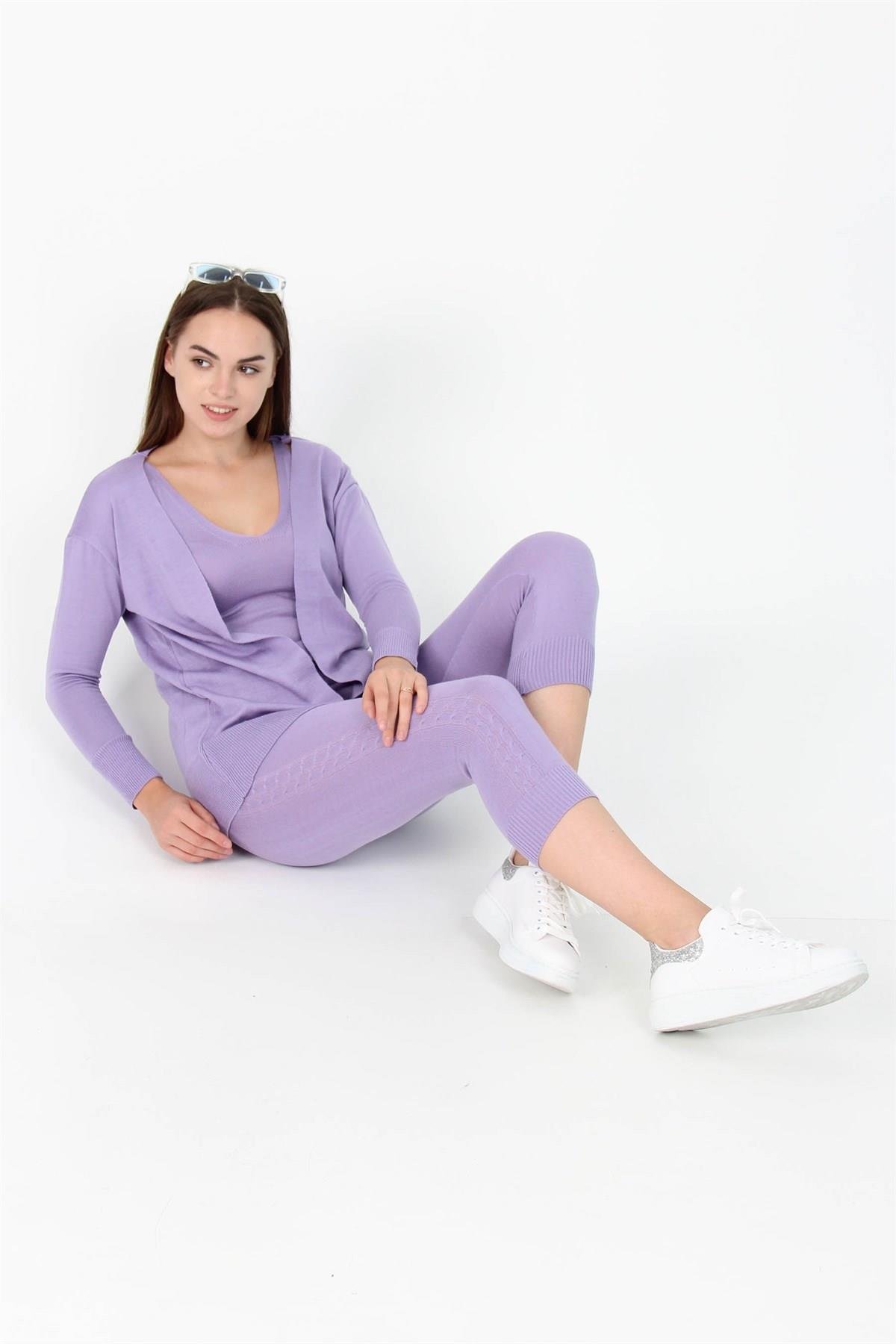 Dipmoda Kadın Yeni Sezon Üçlü Triko Takım DPNB7055