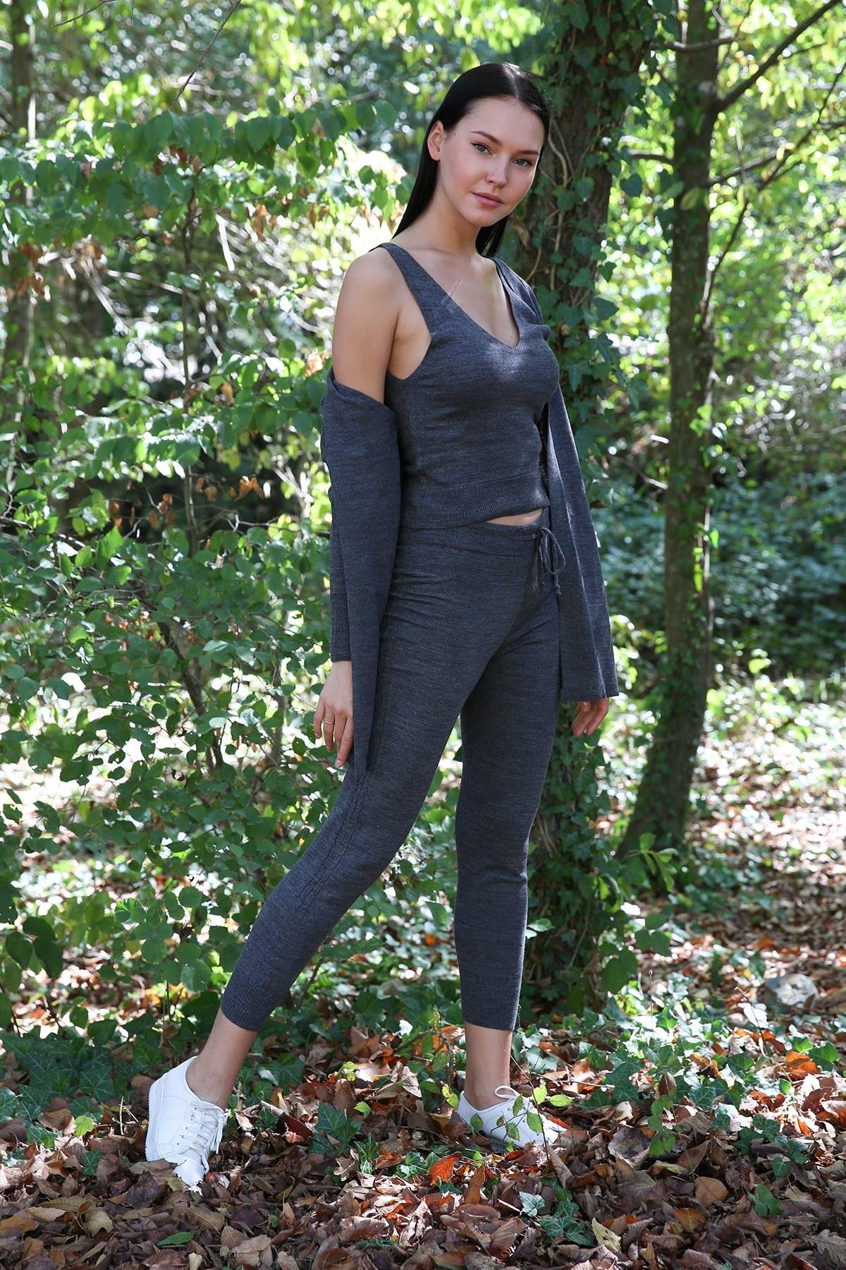 Dipmoda Kadın Yeni Sezon Üçlü Triko Takım DPNB7055