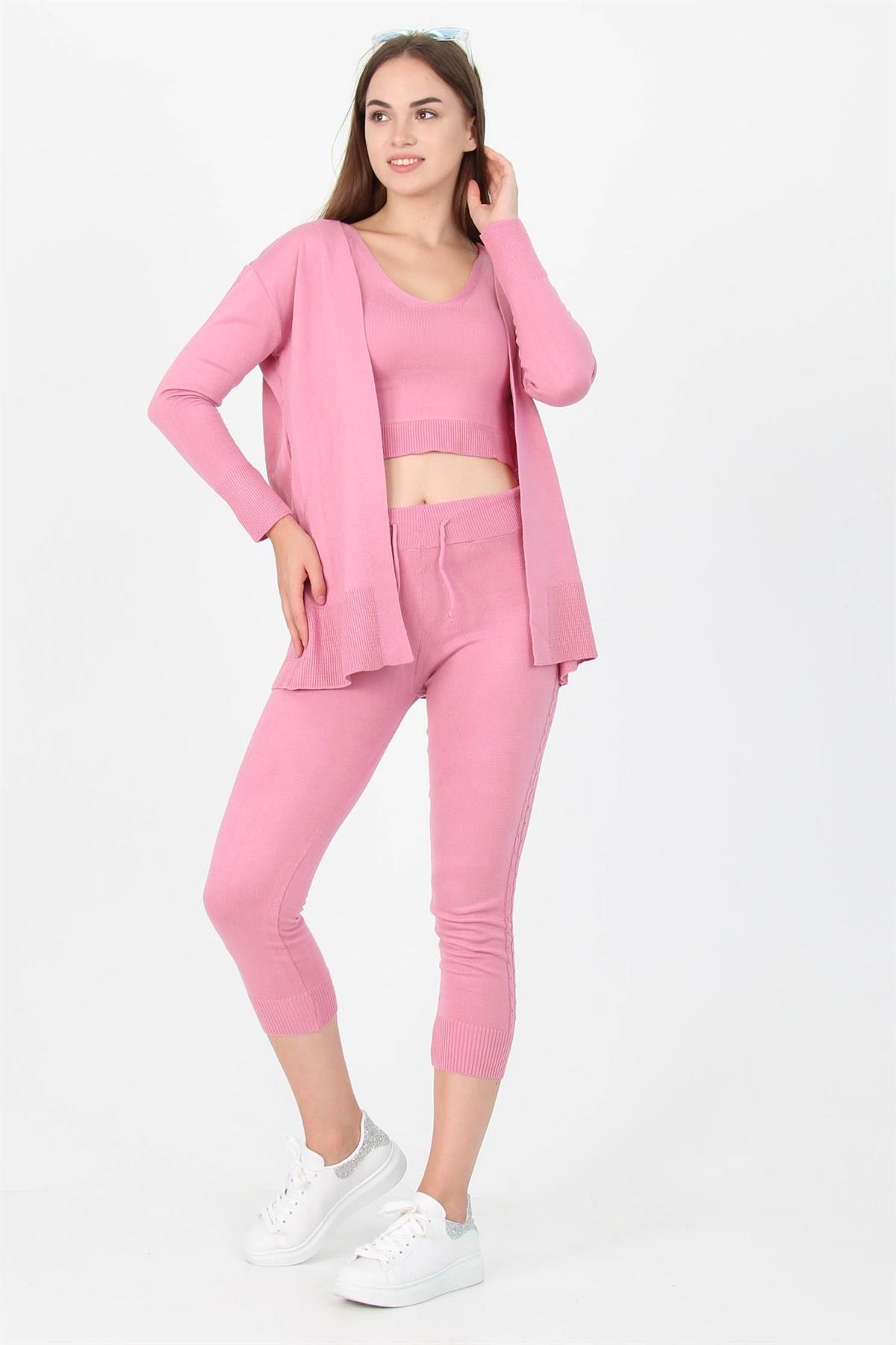 Dipmoda Kadın Yeni Sezon Üçlü Triko Takım DPNB7055