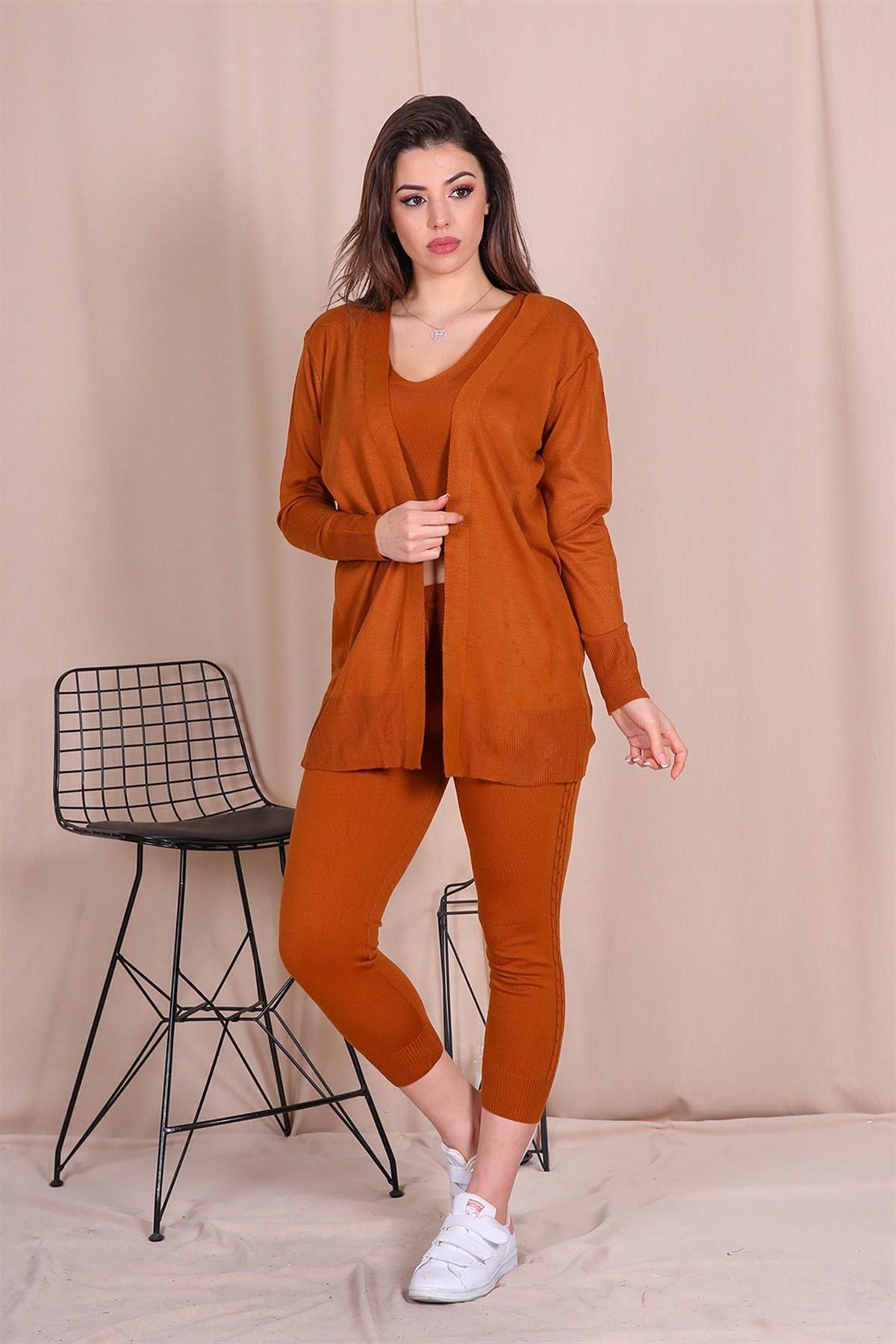 Dipmoda Kadın Yeni Sezon Üçlü Triko Takım DPNB7055