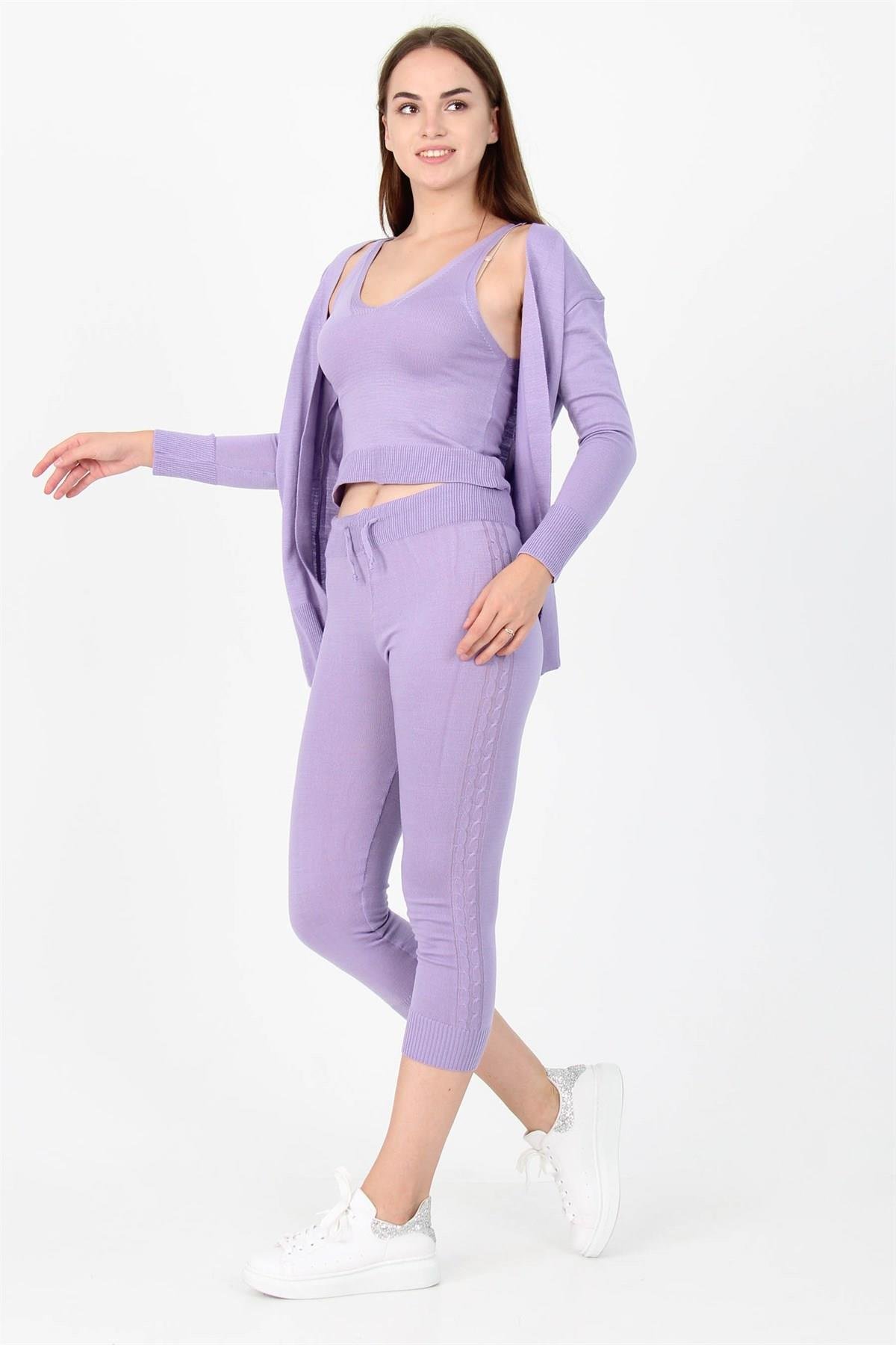 Dipmoda Kadın Yeni Sezon Üçlü Triko Takım DPNB7055