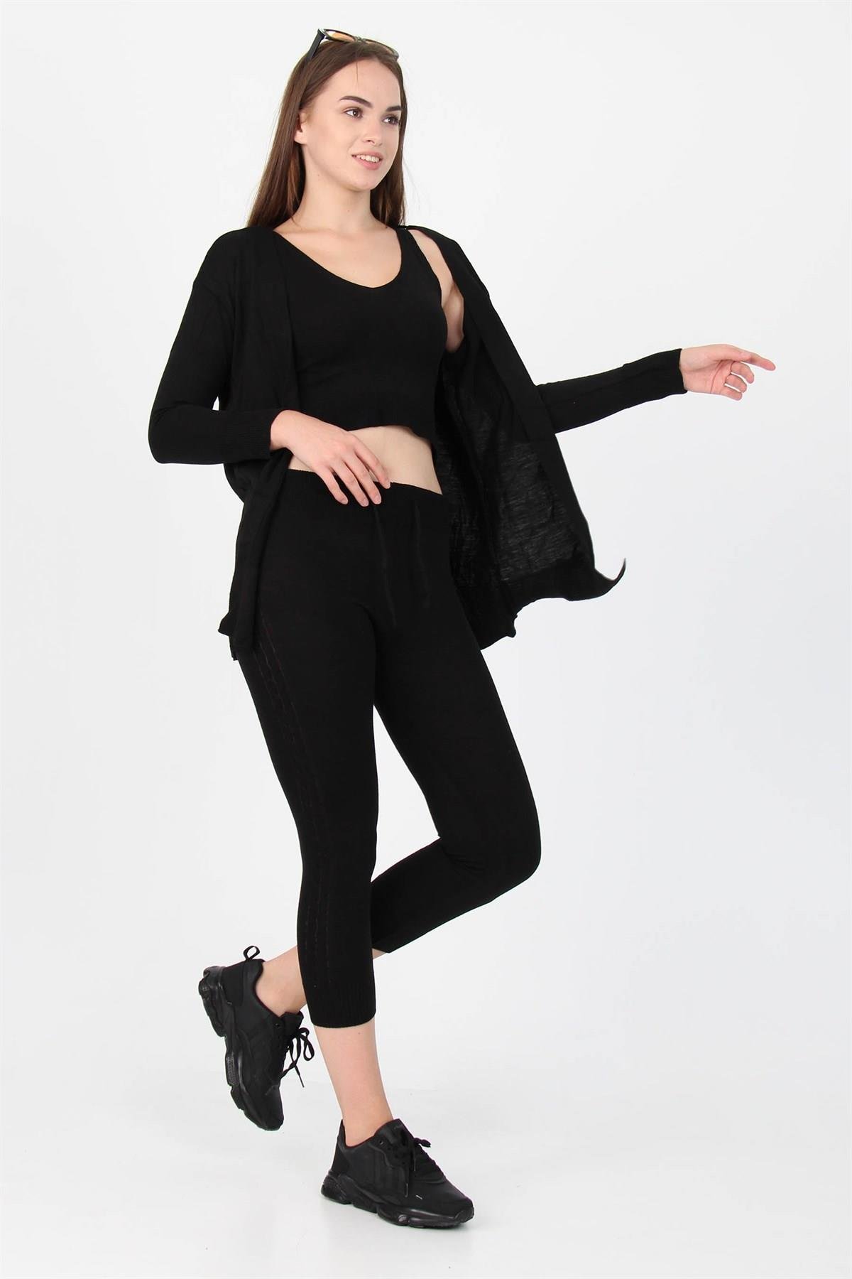 Dipmoda Kadın Yeni Sezon Üçlü Triko Takım DPNB7055