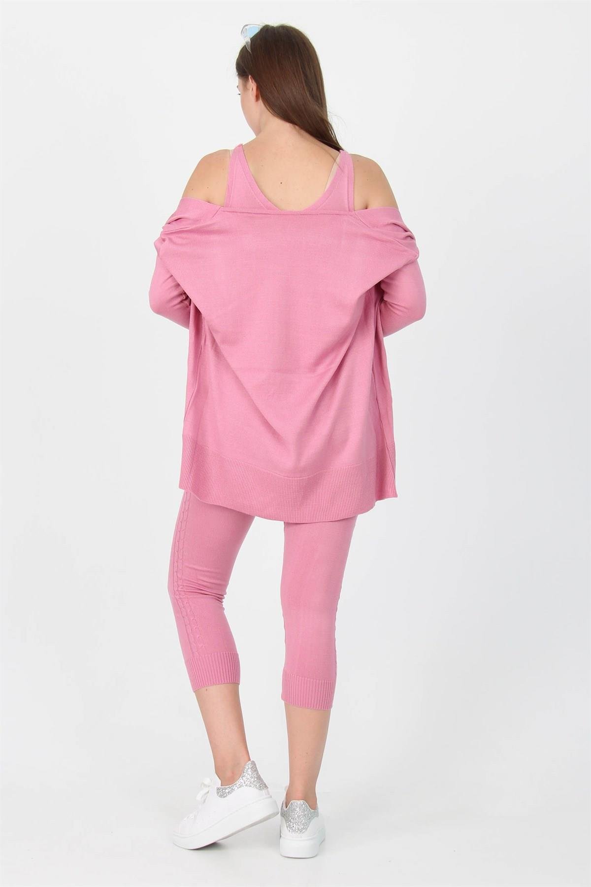 Dipmoda Kadın Yeni Sezon Üçlü Triko Takım DPNB7055