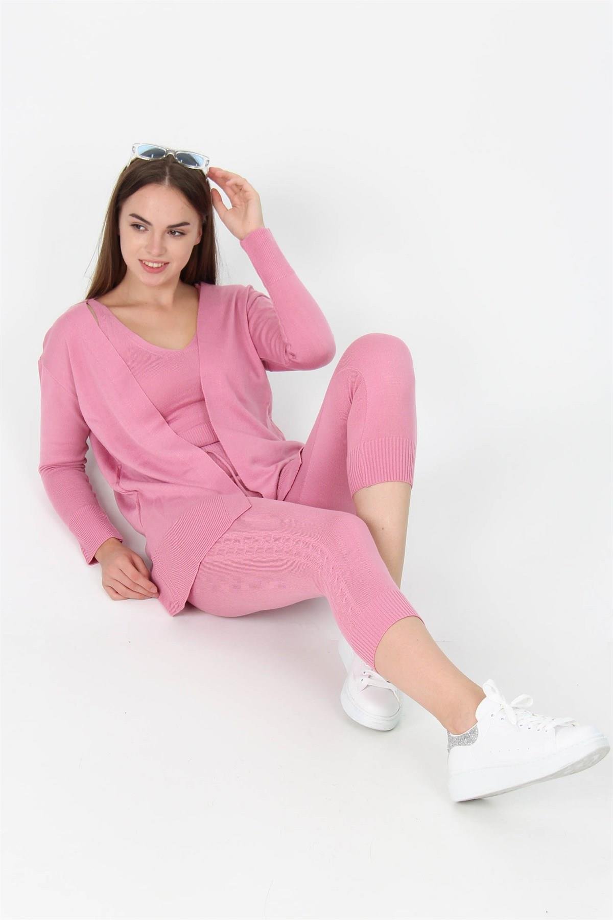 Dipmoda Kadın Yeni Sezon Üçlü Triko Takım DPNB7055