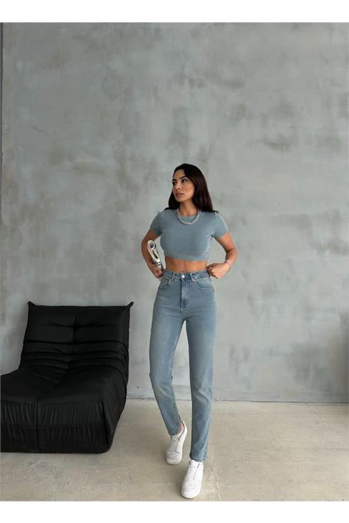 Dipmoda kadın yüksek bel likralı kot pantolon NBR003 