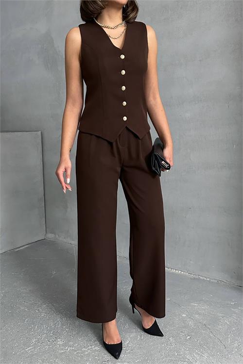 Dipmoda kadın zra model düğmeli yelek DPNBG078