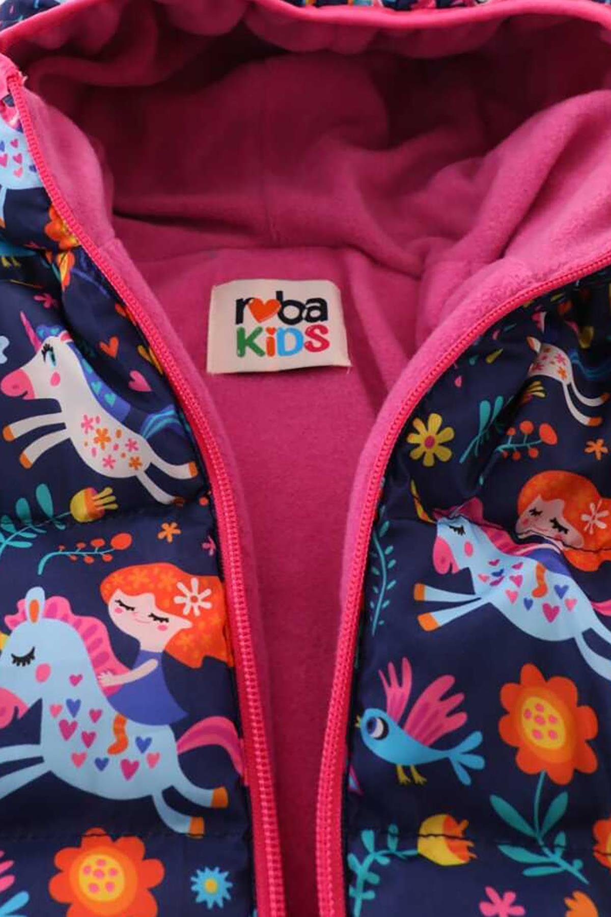 Kız Erkek Çocuk Dijital Baskılı İç Polarlı Kışlık Mont DPRBC002