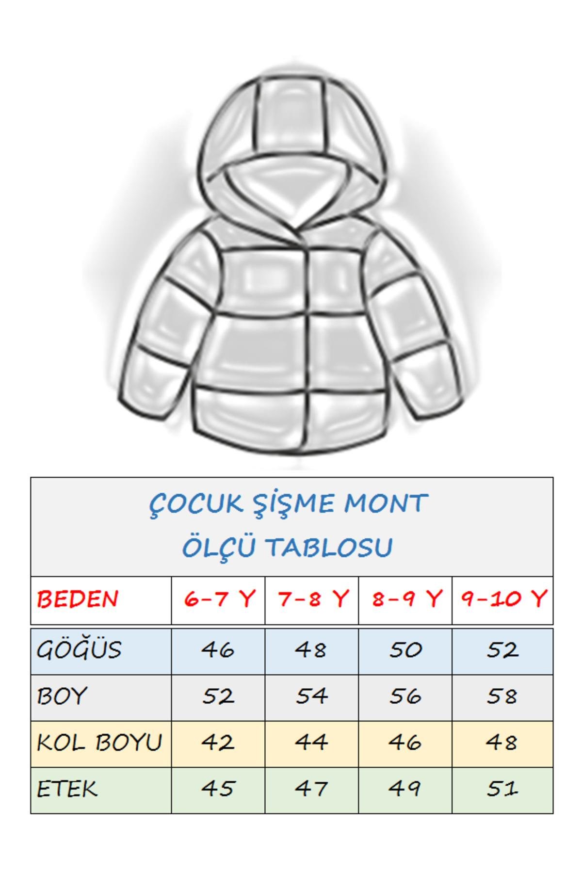 Kız Erkek Çocuk Su Geçirmez İç Polarlı Kışlık Mont & Kaban DPRBC015