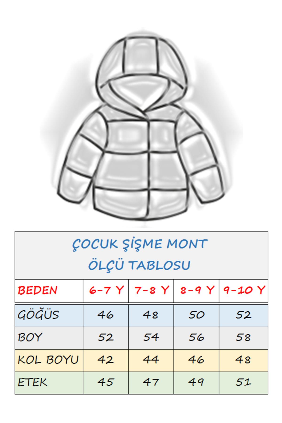 Kız Erkek Çocuk Taş Rengi Su Geçirmez İç Polarlı Kışlık Mont DPRBC015