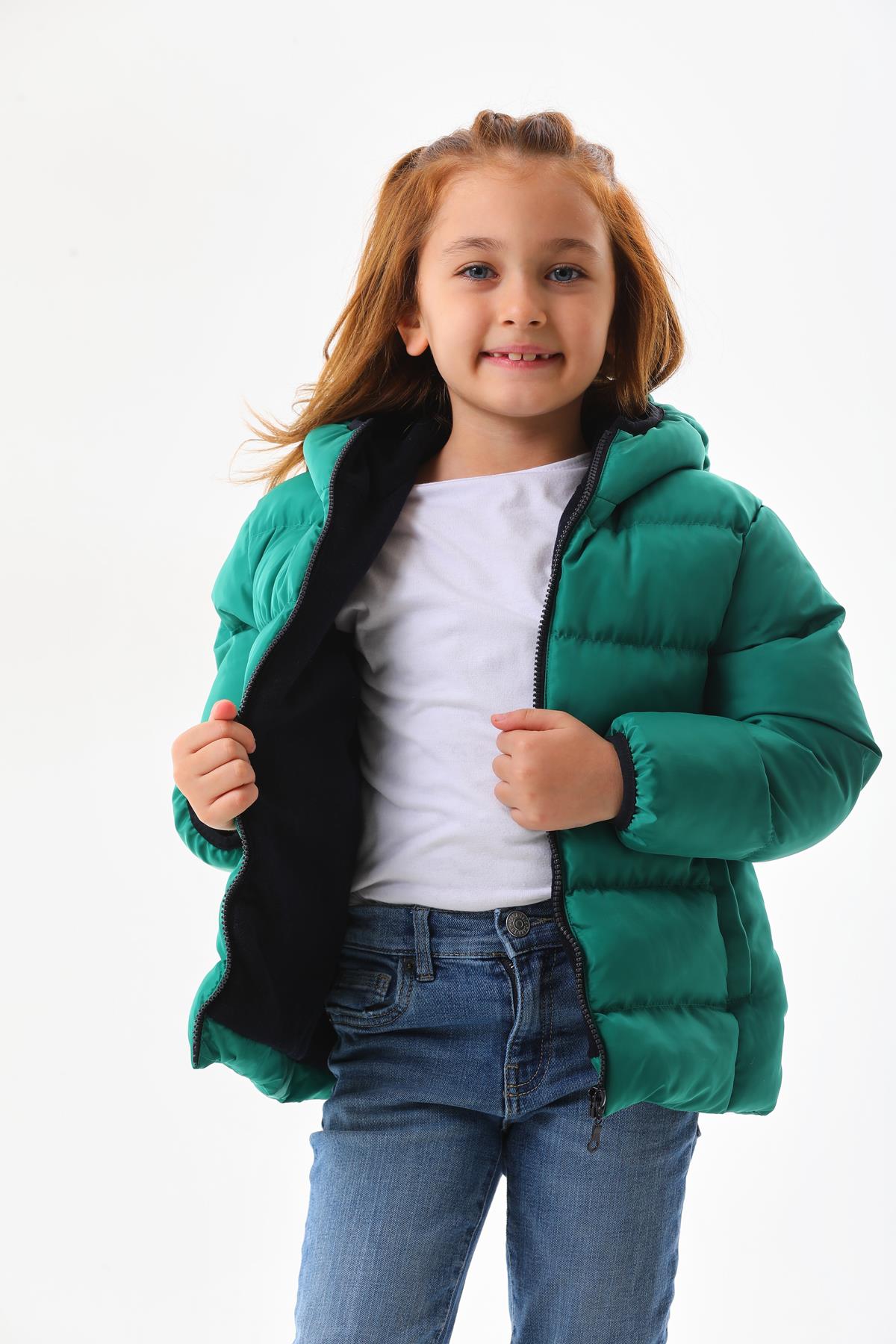 Unisex Çocuk Su Geçirmez İç Polarlı Kışlık Mont & Kaban DPRBC008