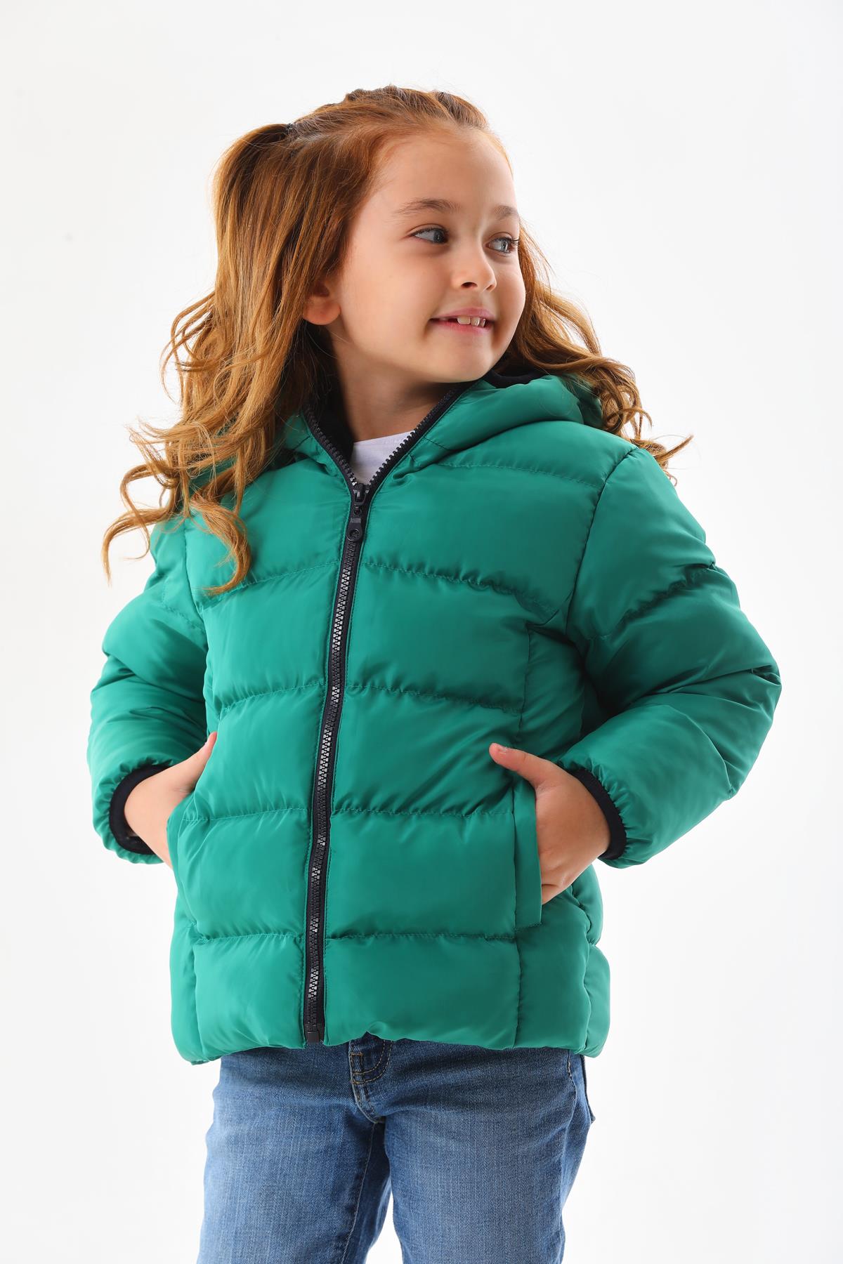 Unisex Çocuk Su Geçirmez İç Polarlı Kışlık Mont & Kaban DPRBC008