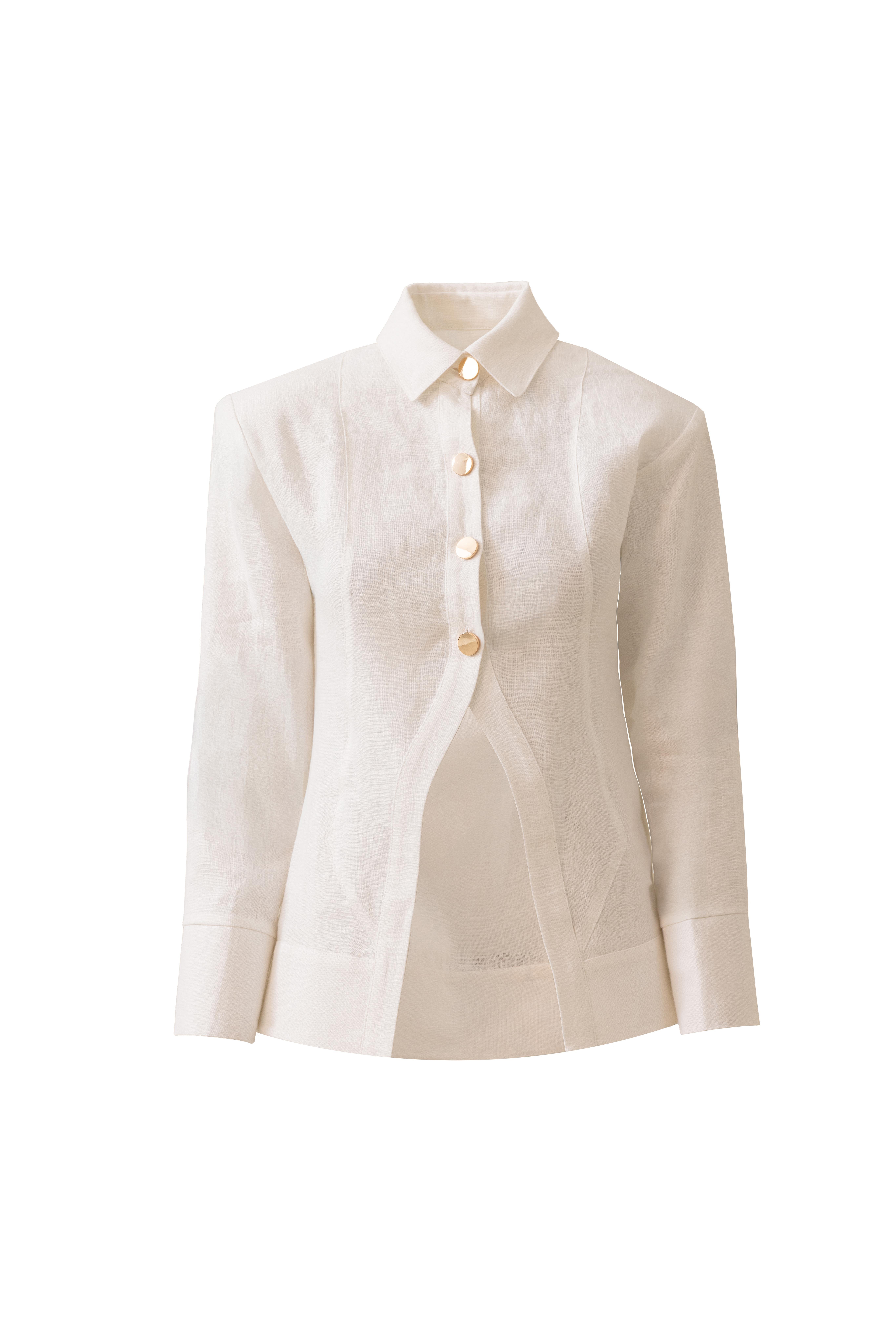 ASTRA LINEN WHITE SHIRT