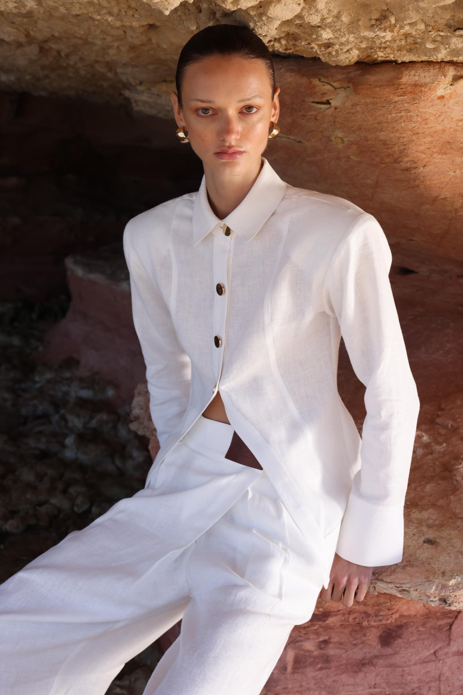 ASTRA LINEN WHITE SHIRT