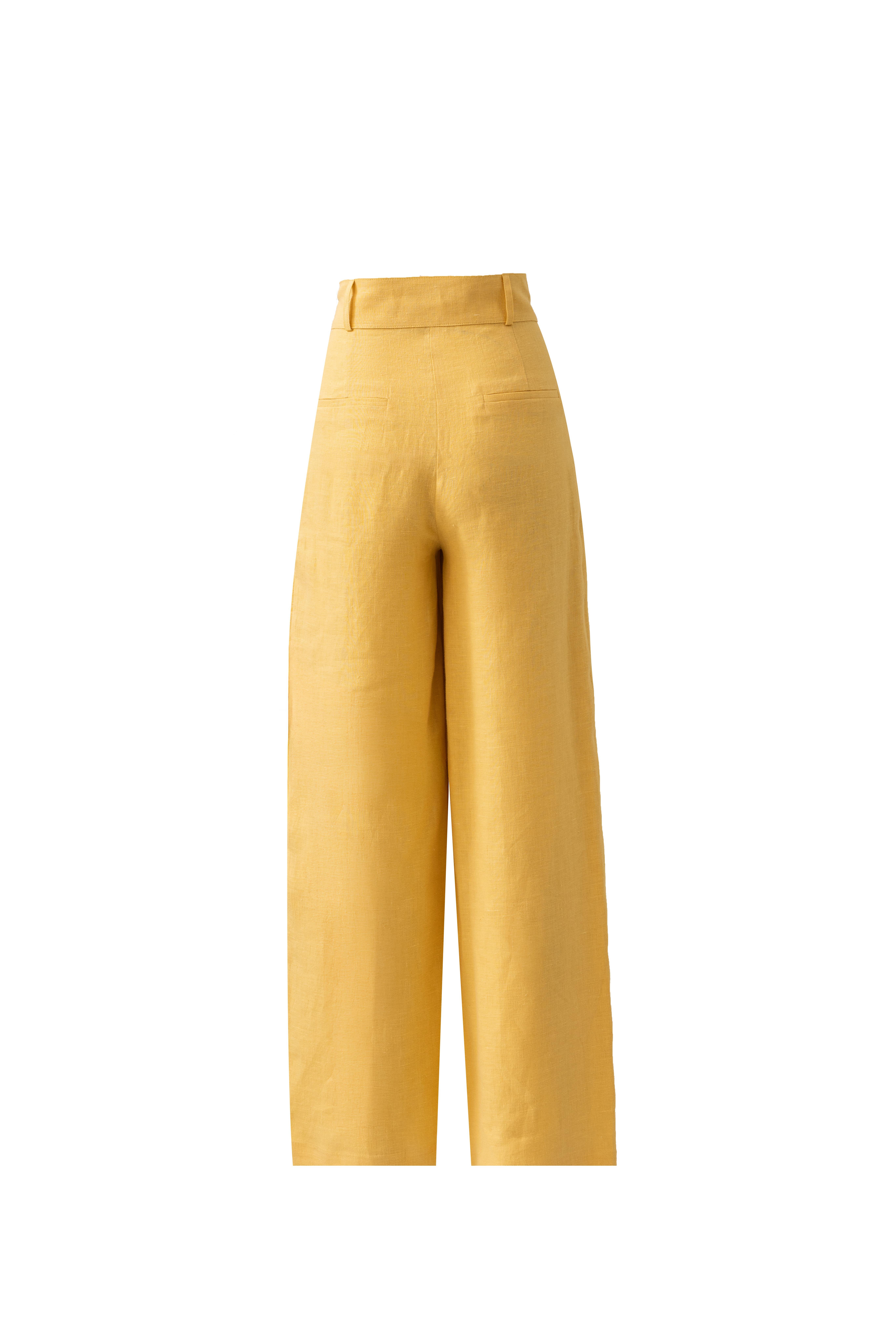 BOHO LINEN BUTTER YELLOW PANT