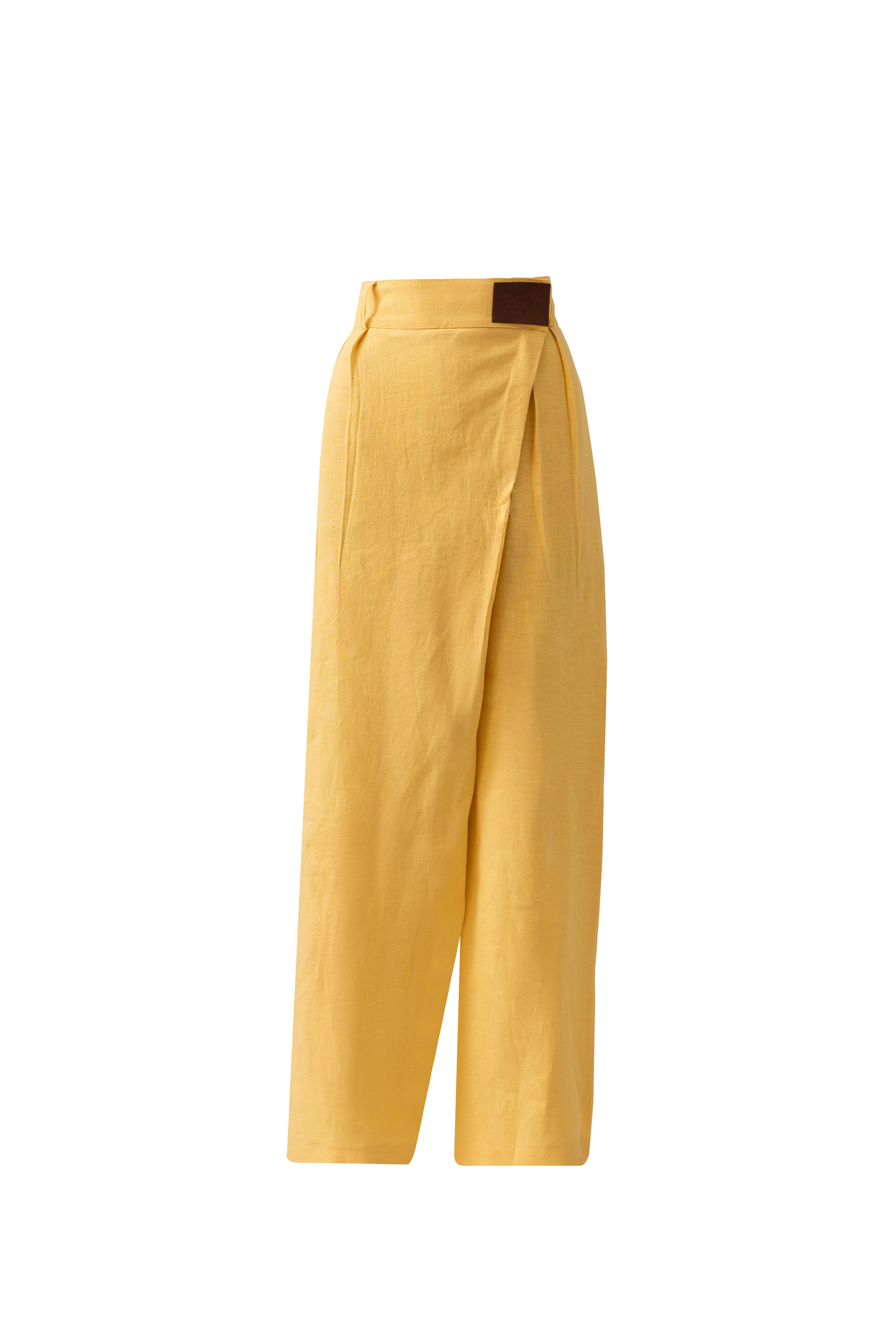BOHO LINEN BUTTER YELLOW PANT