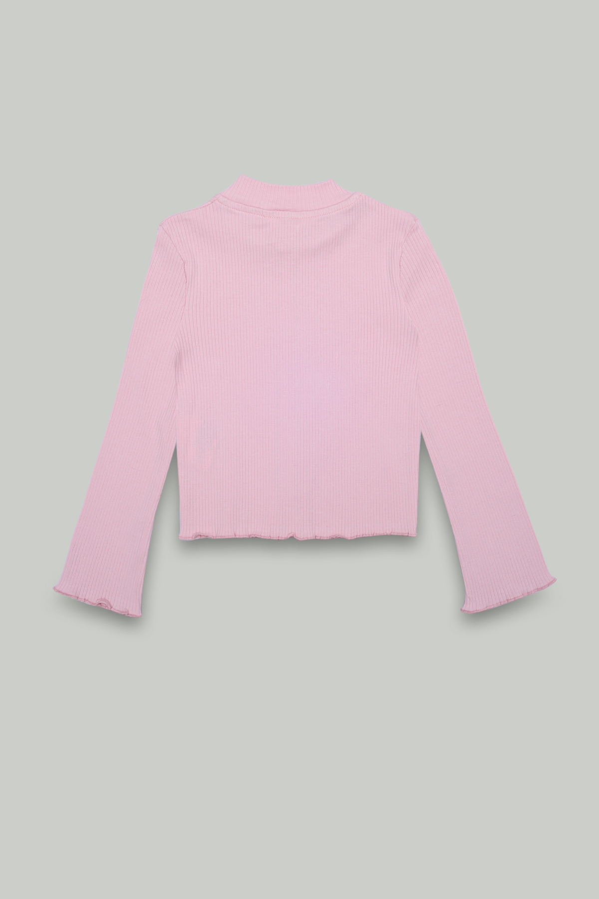 Fermuarlı Dik Yaka Kaşkorse Pembe Hırka