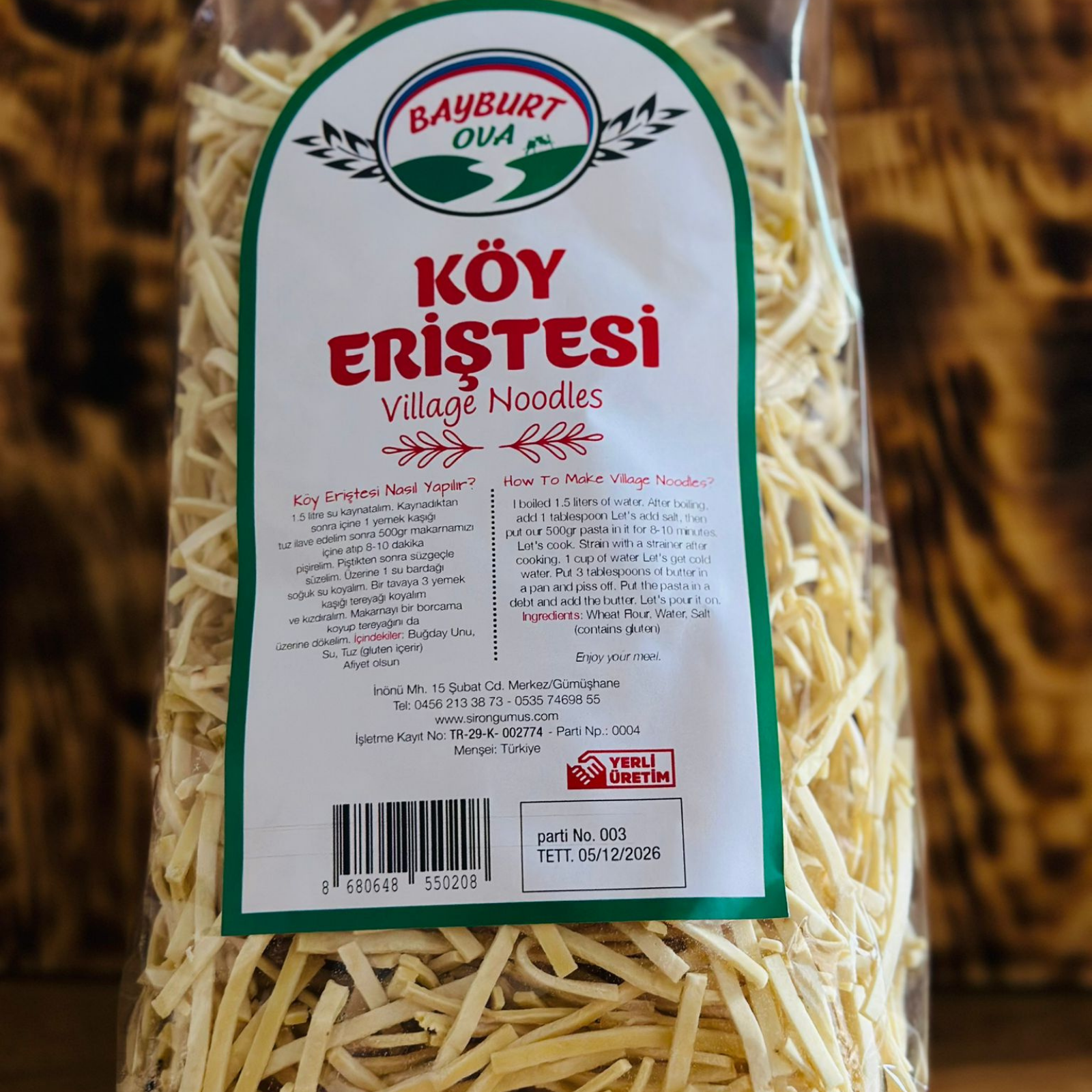BAYBURTOVA ERİŞTE 500 GR