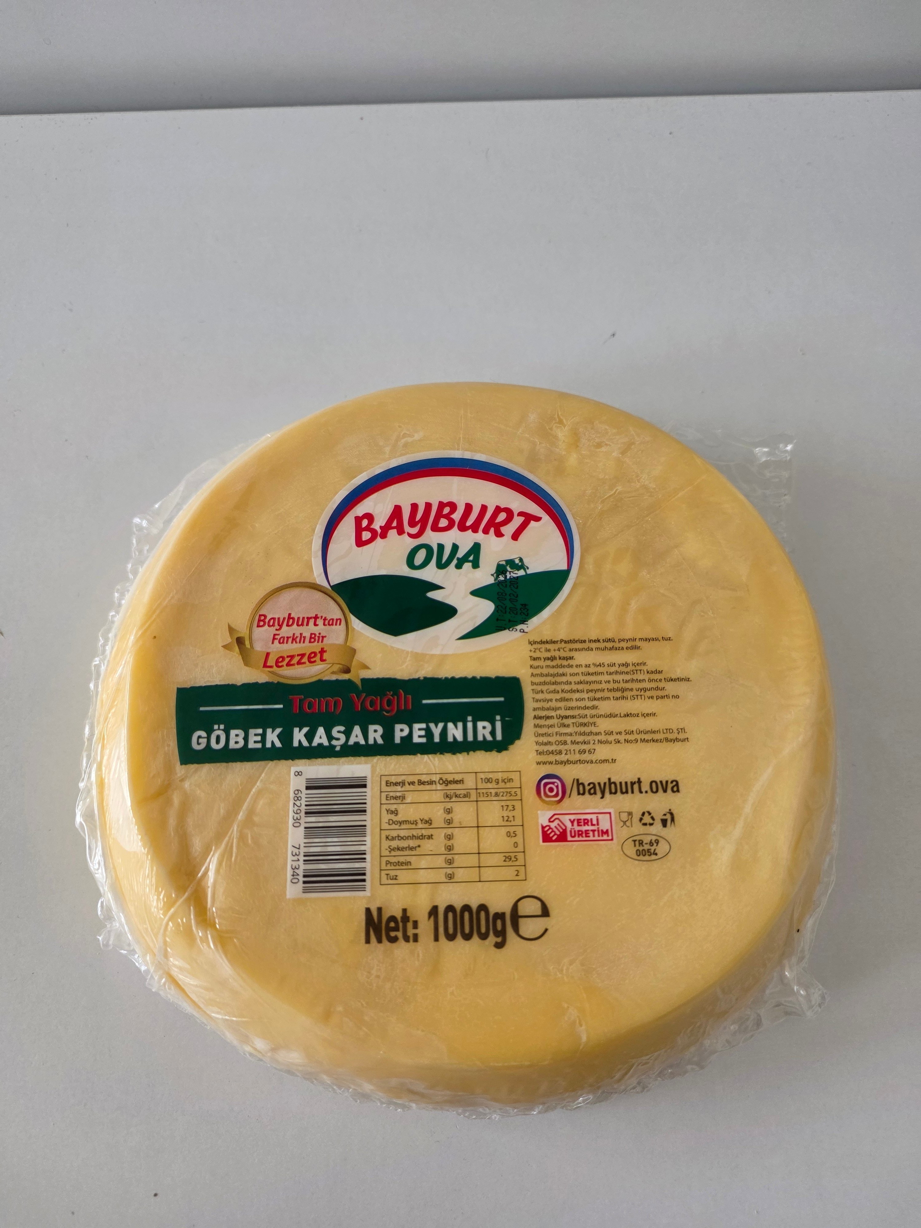 Göbek Kaşar Peyniri 1000g