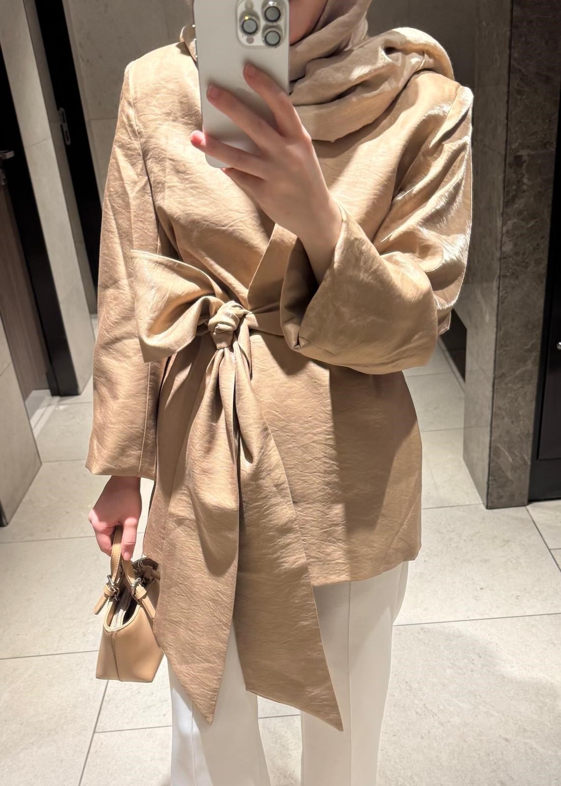 Kuşaklı Ceket Kahve