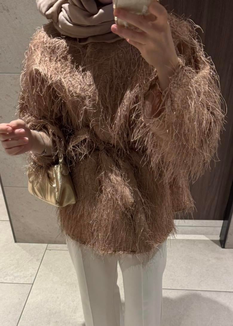 Püsküllü Ceket Bej