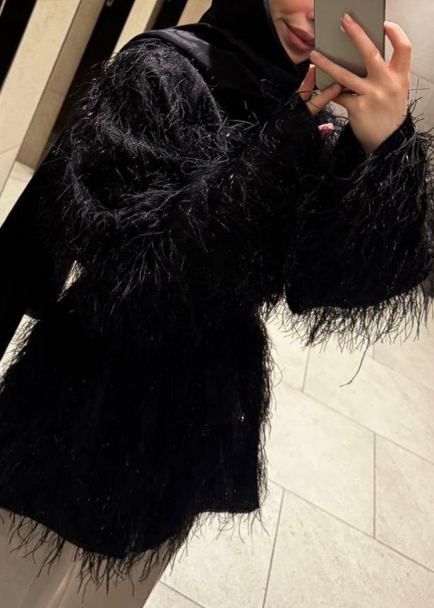 Püsküllü Ceket Siyah