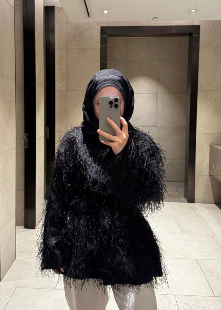 Püsküllü Ceket Siyah