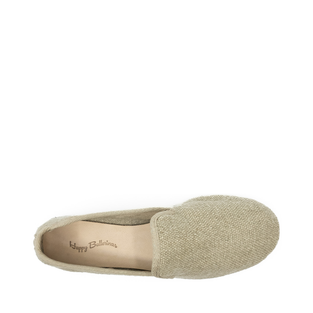 Barbara - Bej Koton Kumaş Barefoot Loafer