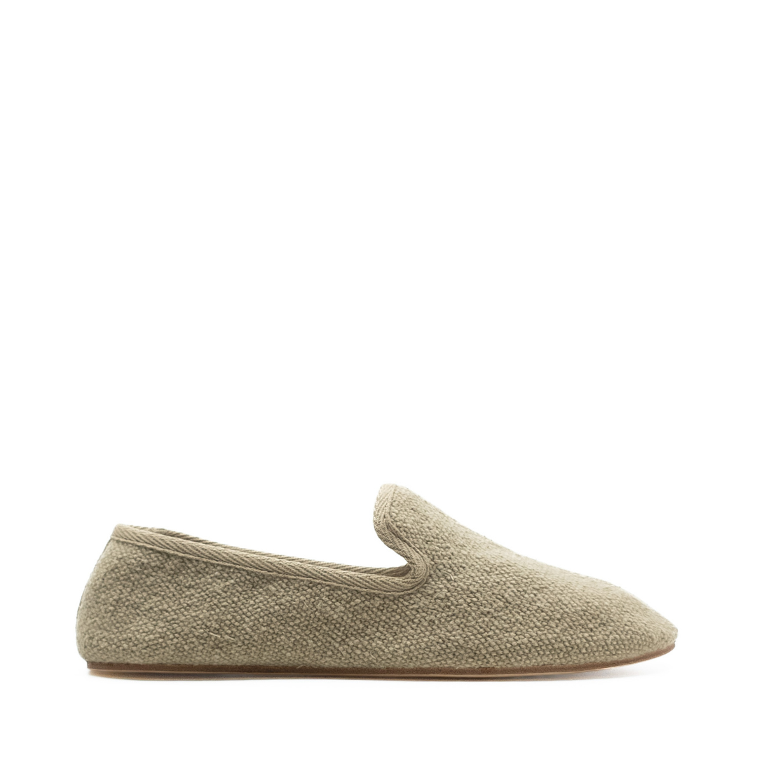 Barbara - Bej Koton Kumaş Barefoot Loafer