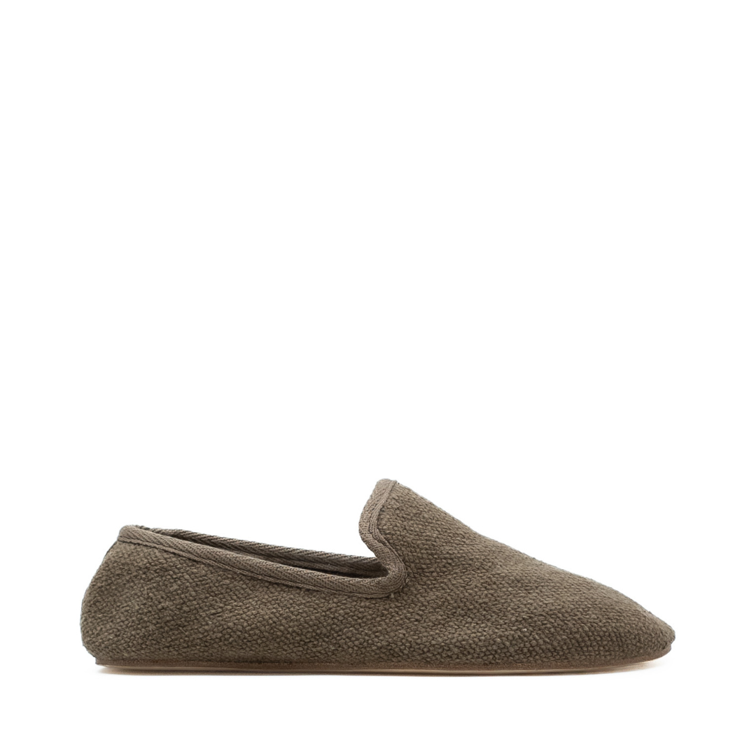 Barbara - Haki Koton Kumaş Barefoot Loafer