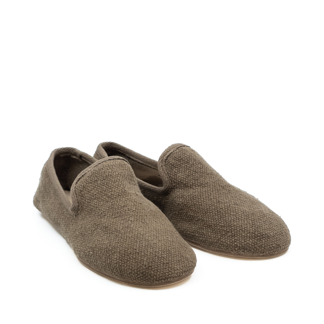 Barbara - Haki Koton Kumaş Barefoot Loafer