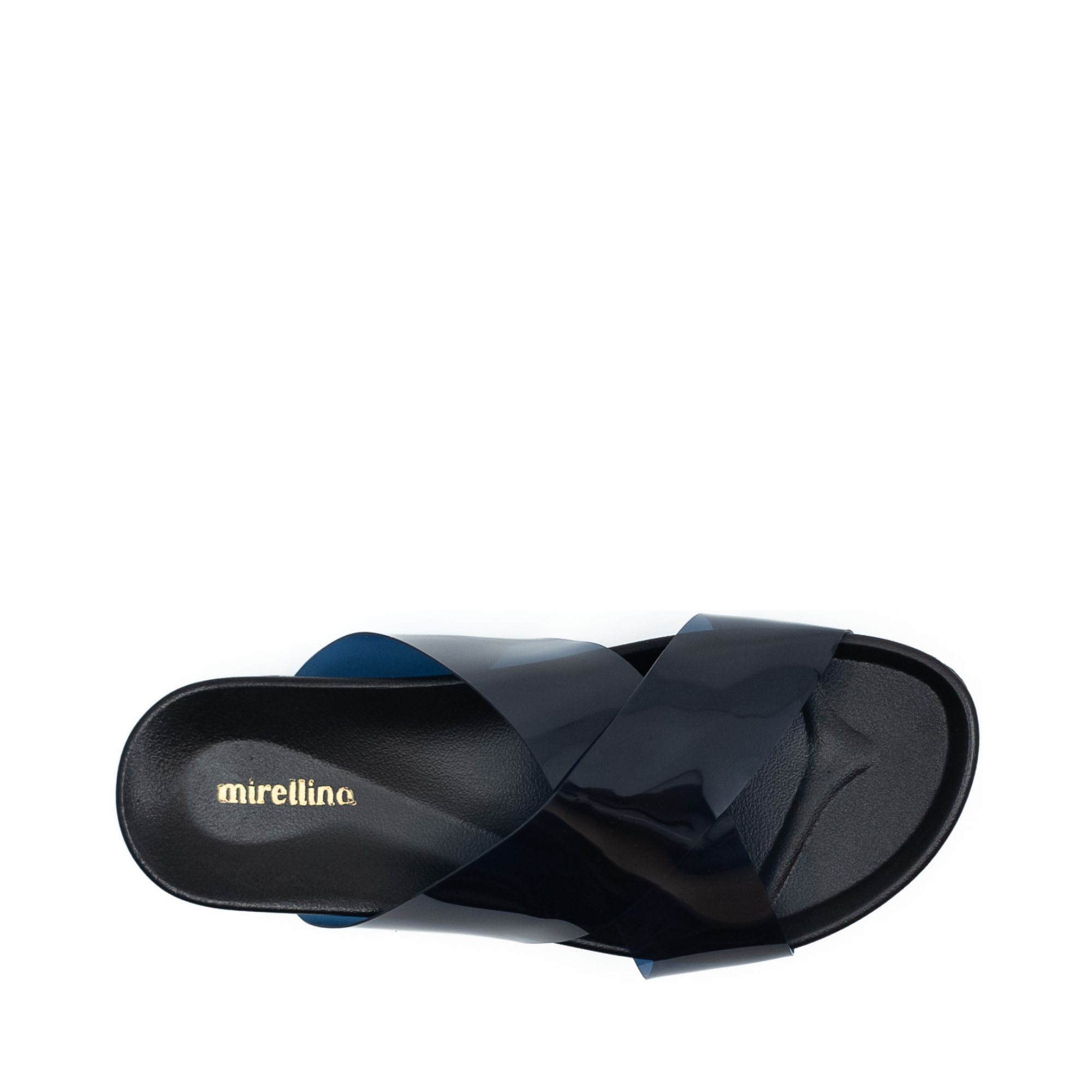 Elena - Mavi Şeffaf Çapraz Bantlı Terlik