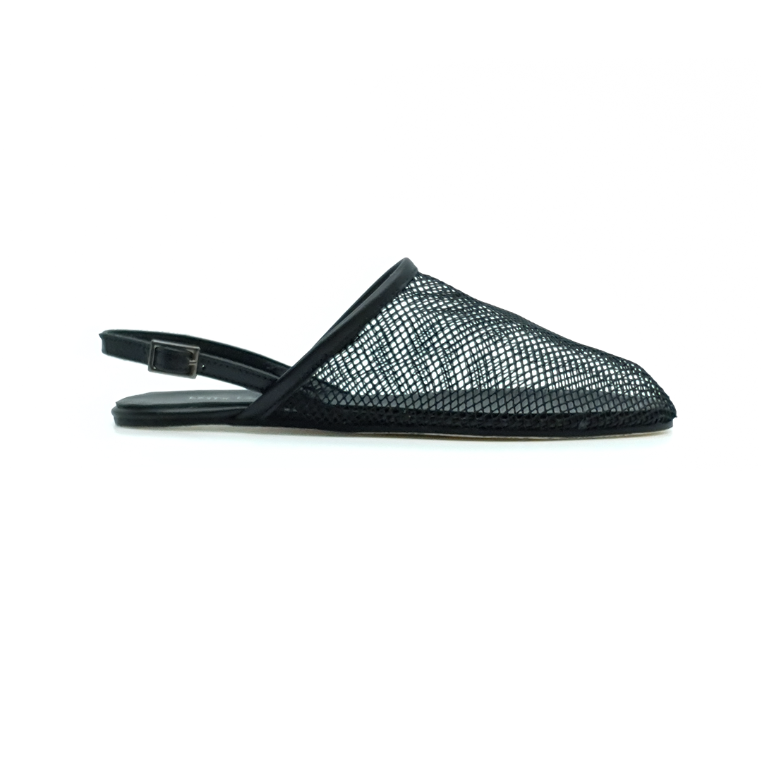 File Kumaş Siyah Barefoot Sandalet