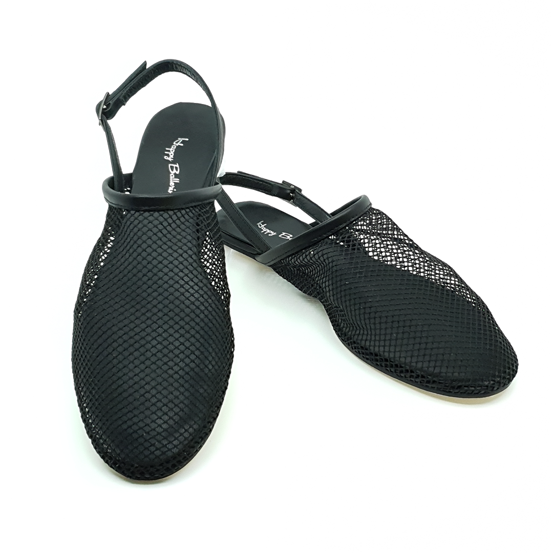File Kumaş Siyah Barefoot Sandalet
