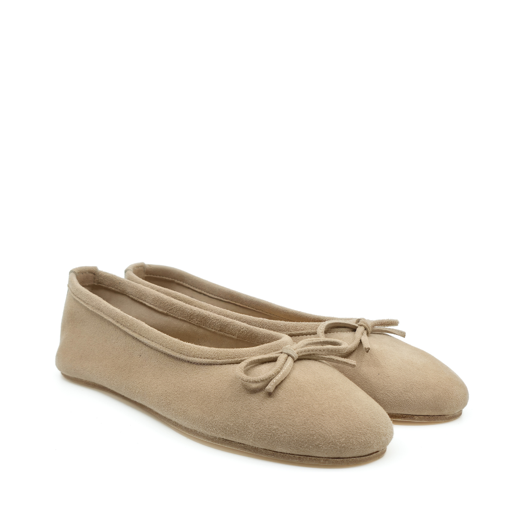 Francesca - Bej Süet Barefoot Babet
