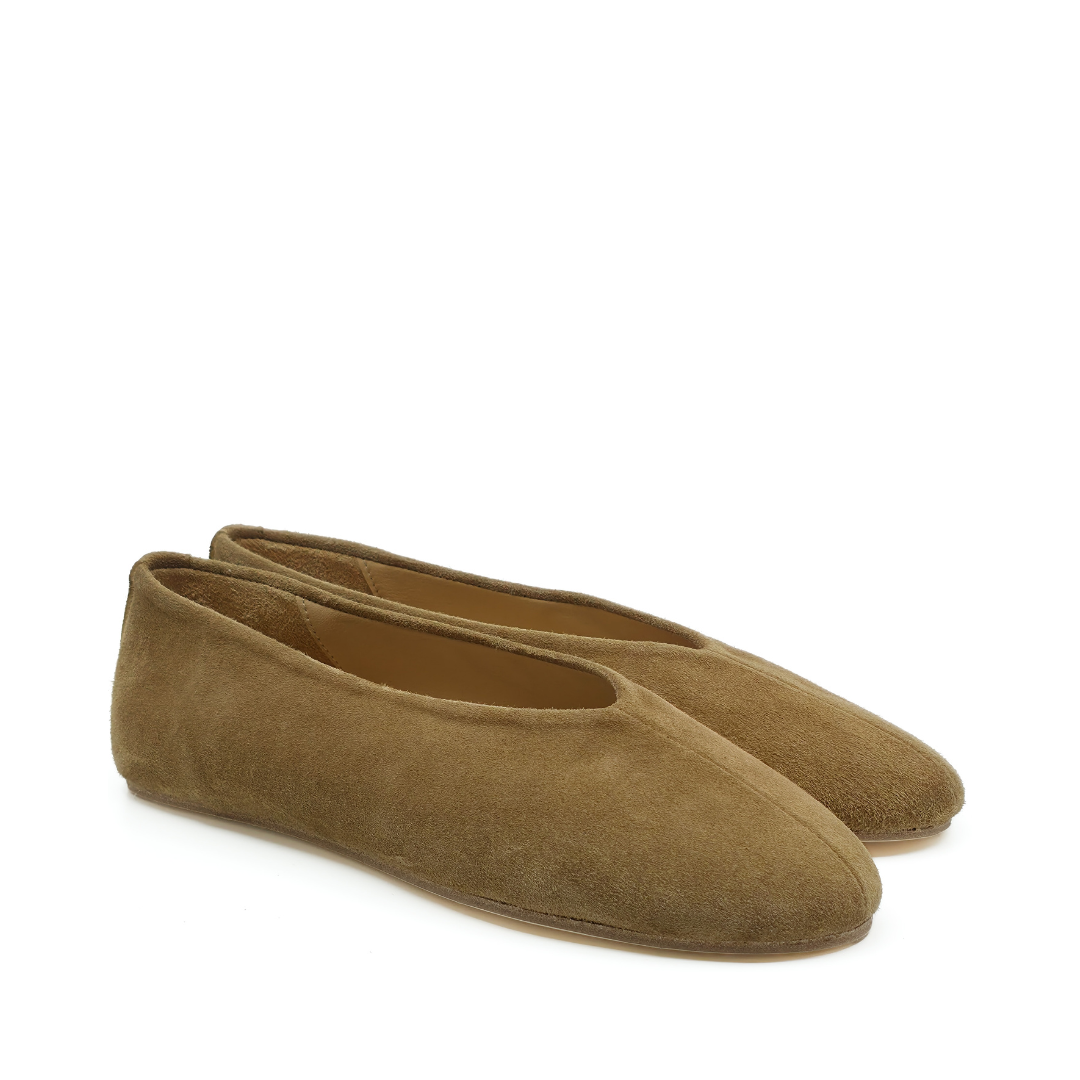 Ginevra - Tütün Rengi Süet Barefoot Babet