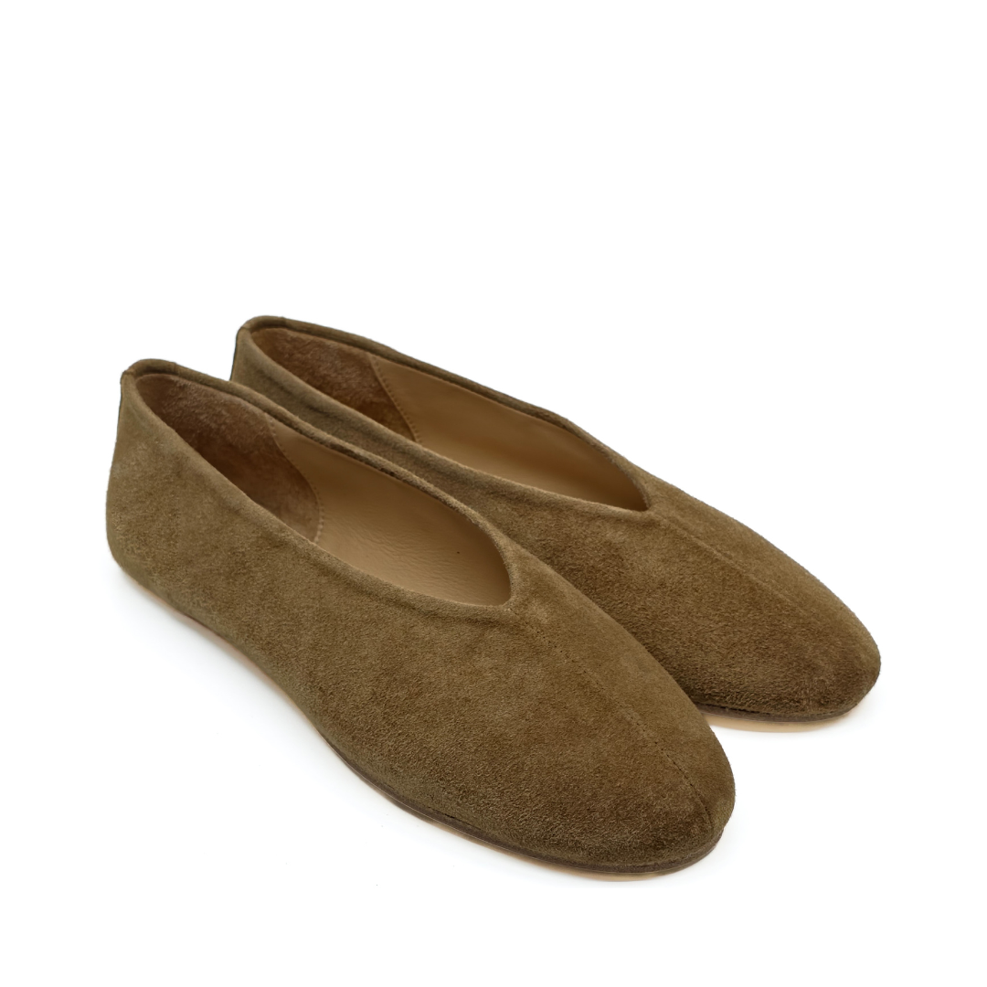 Ginevra - Tütün Rengi Süet Barefoot Babet