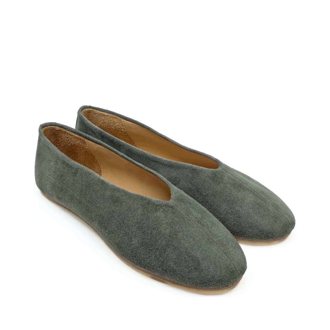 Ginevra - Yeşil Süet Barefoot Babet
