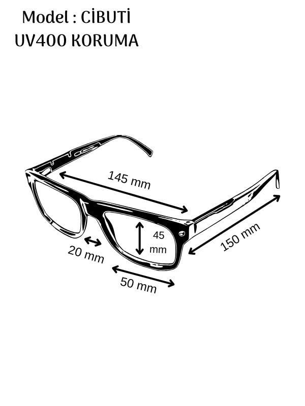 Cibuti Uv 400 Kahve Cam Krem Çerçeve Krem Desen Sap Ünisex Güneş Gözlüğü Goz-10891