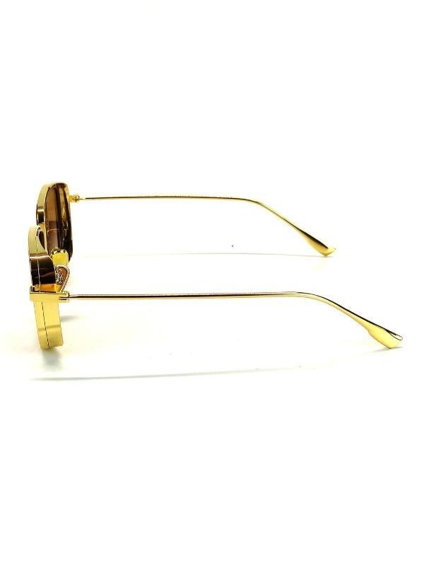 Kazan Uv 400 Kahve Cam Gold Çerçeve Gold Sap Ünisex Güneş Gözlüğü Goz-10895