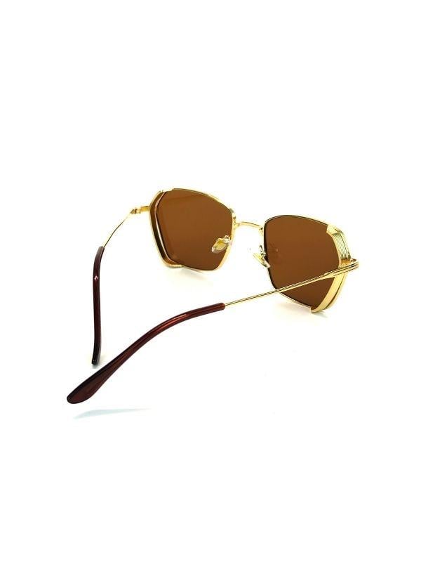 Şengay Uv 400 Kahve Cam Gold Çerçeve Gold Sap Ünisex Güneş Gözlüğü Goz-10887