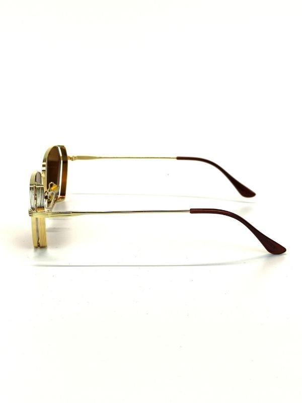Şengay Uv 400 Kahve Cam Gold Çerçeve Gold Sap Ünisex Güneş Gözlüğü Goz-10887