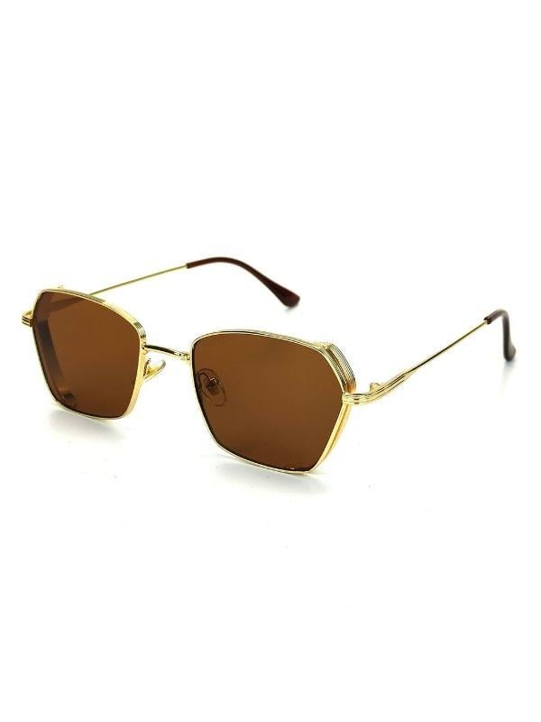 Şengay Uv 400 Kahve Cam Gold Çerçeve Gold Sap Ünisex Güneş Gözlüğü Goz-10887