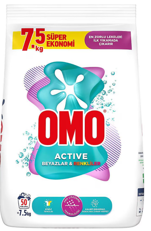 OMOMATIK 7,5 kg RENKLI BEYAZ