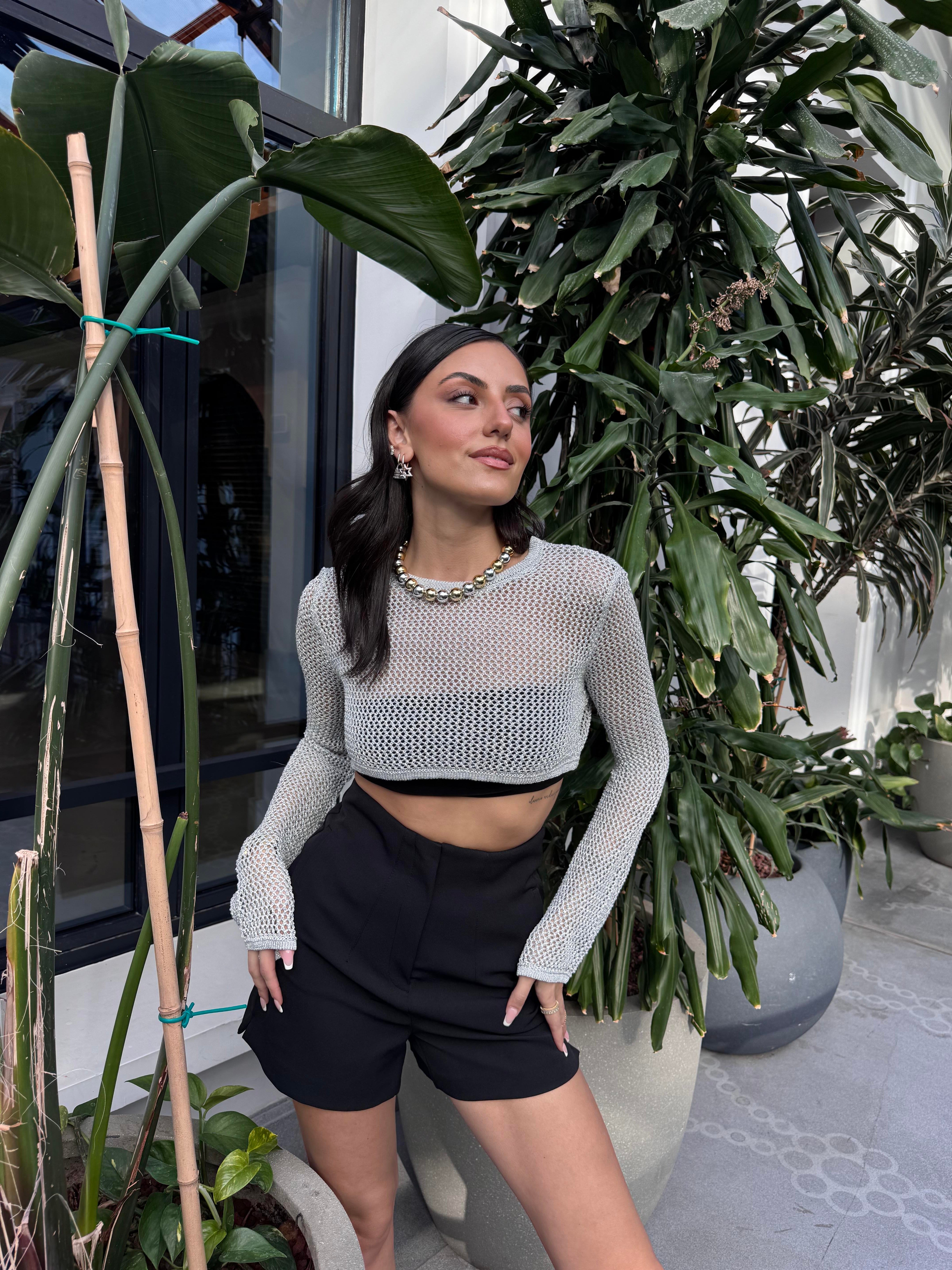 AJUR DESEN CROP BLUZ