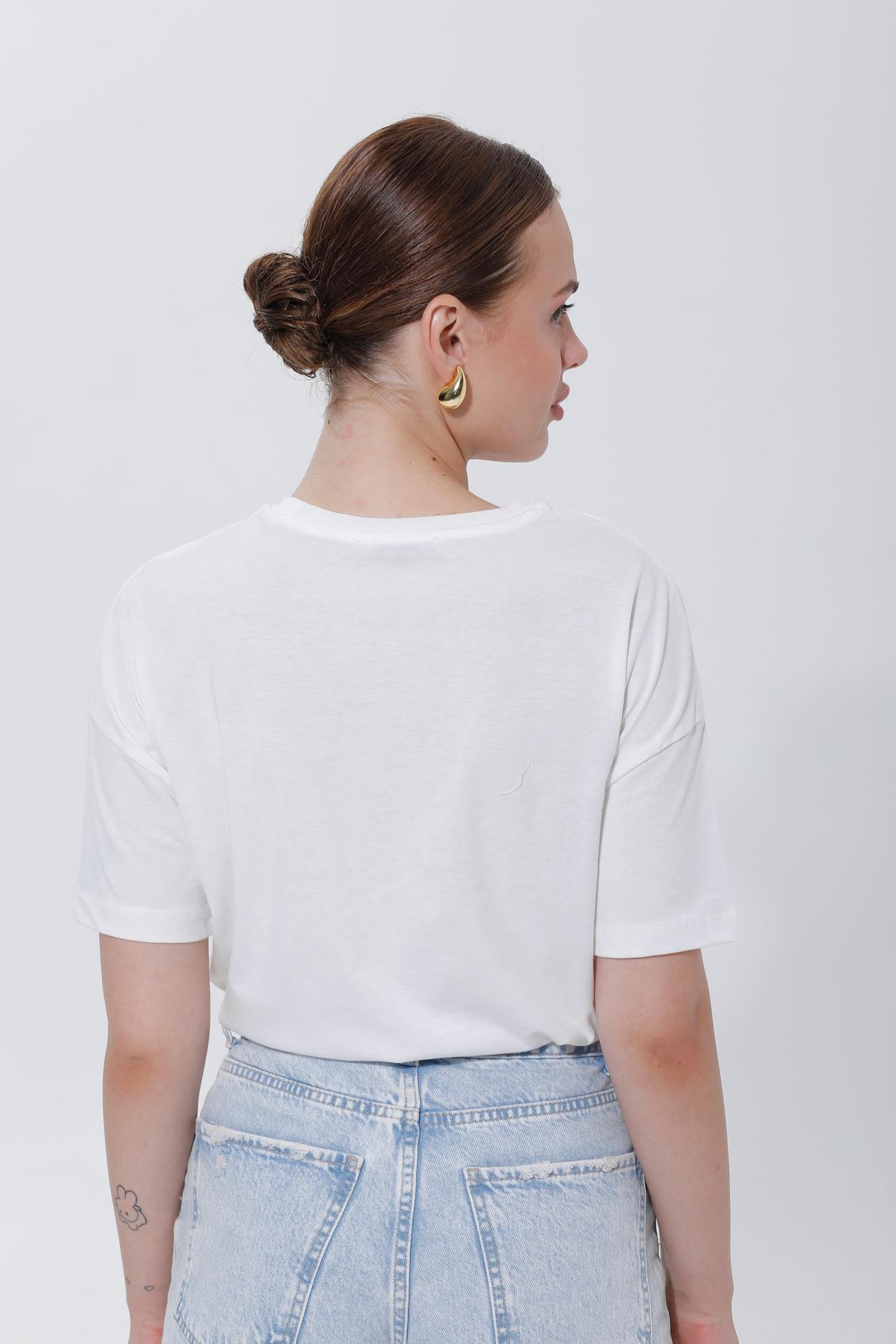 BASIC OVERSİZE T-SHIRT - BEYAZ