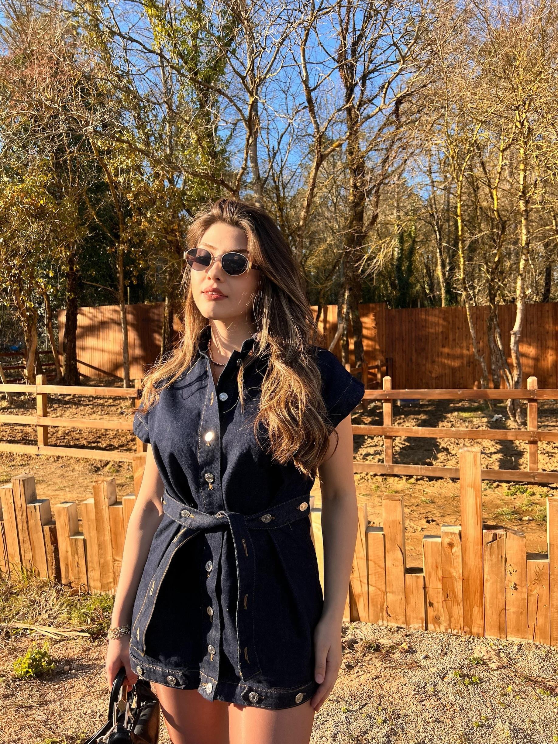 BELTED DENIM CEKET