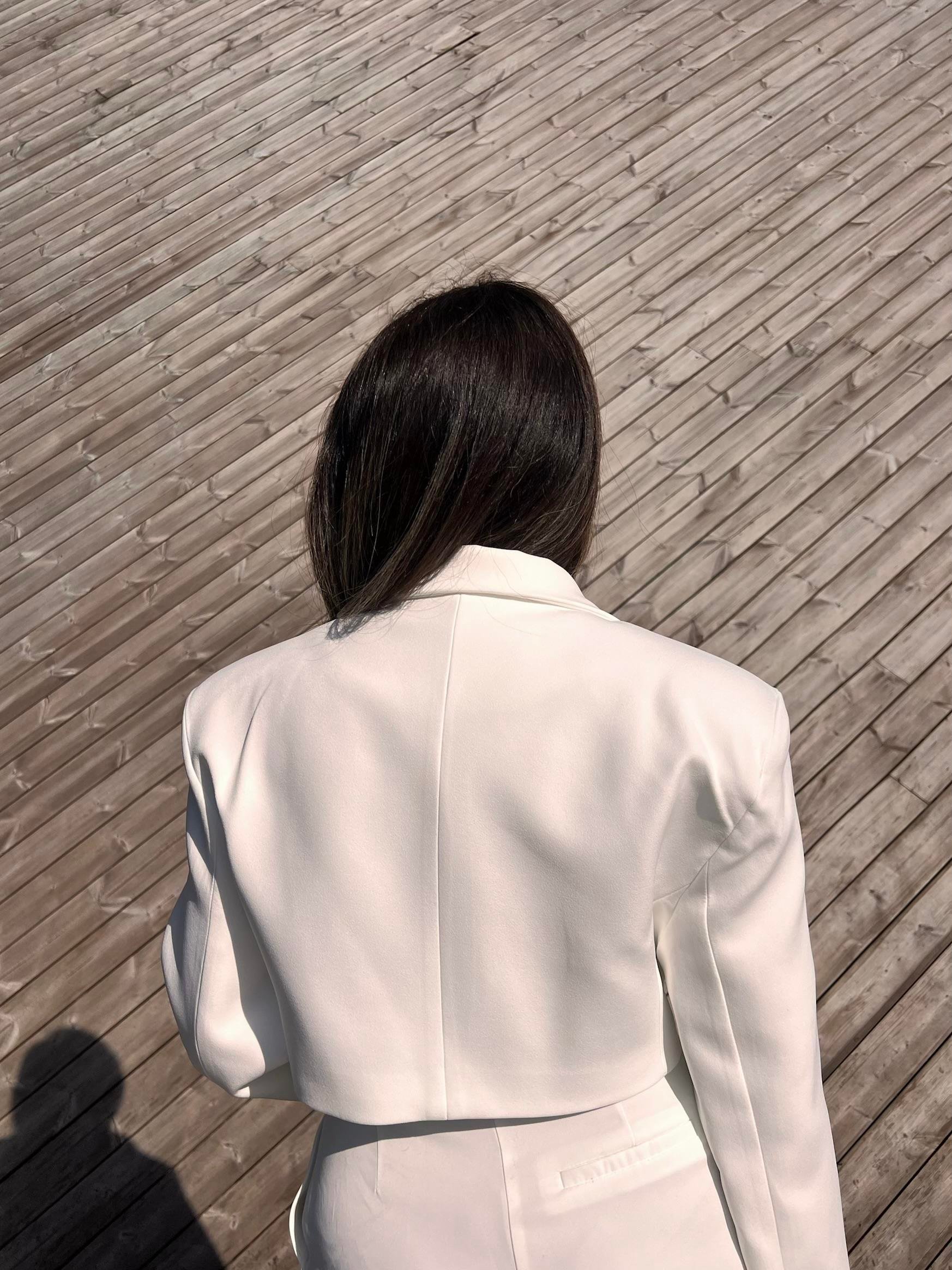 BLAZER TASARIM CEKET-BEYAZ