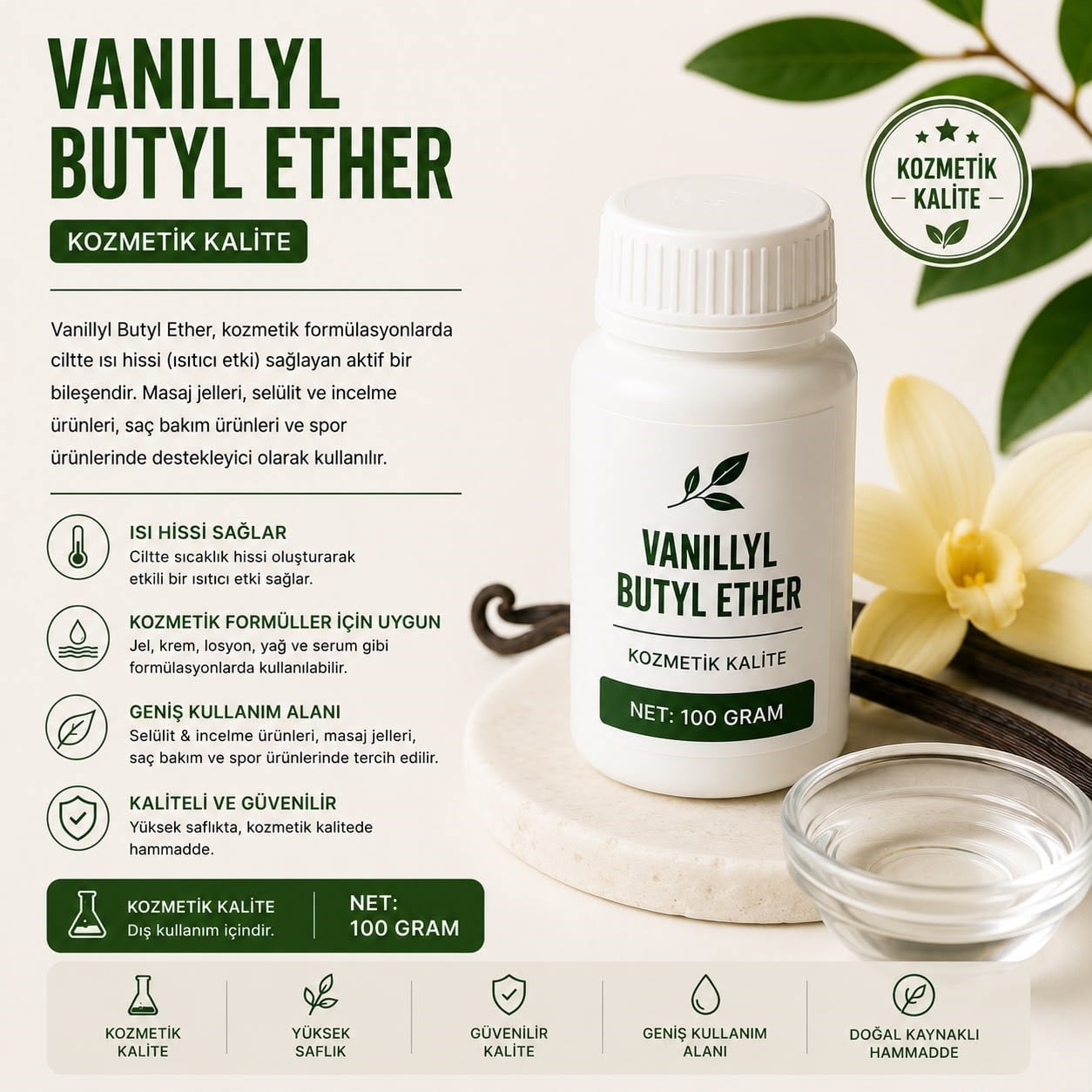 100 Gr Vanillyl Butyl EtherHammaddeMD Beauty