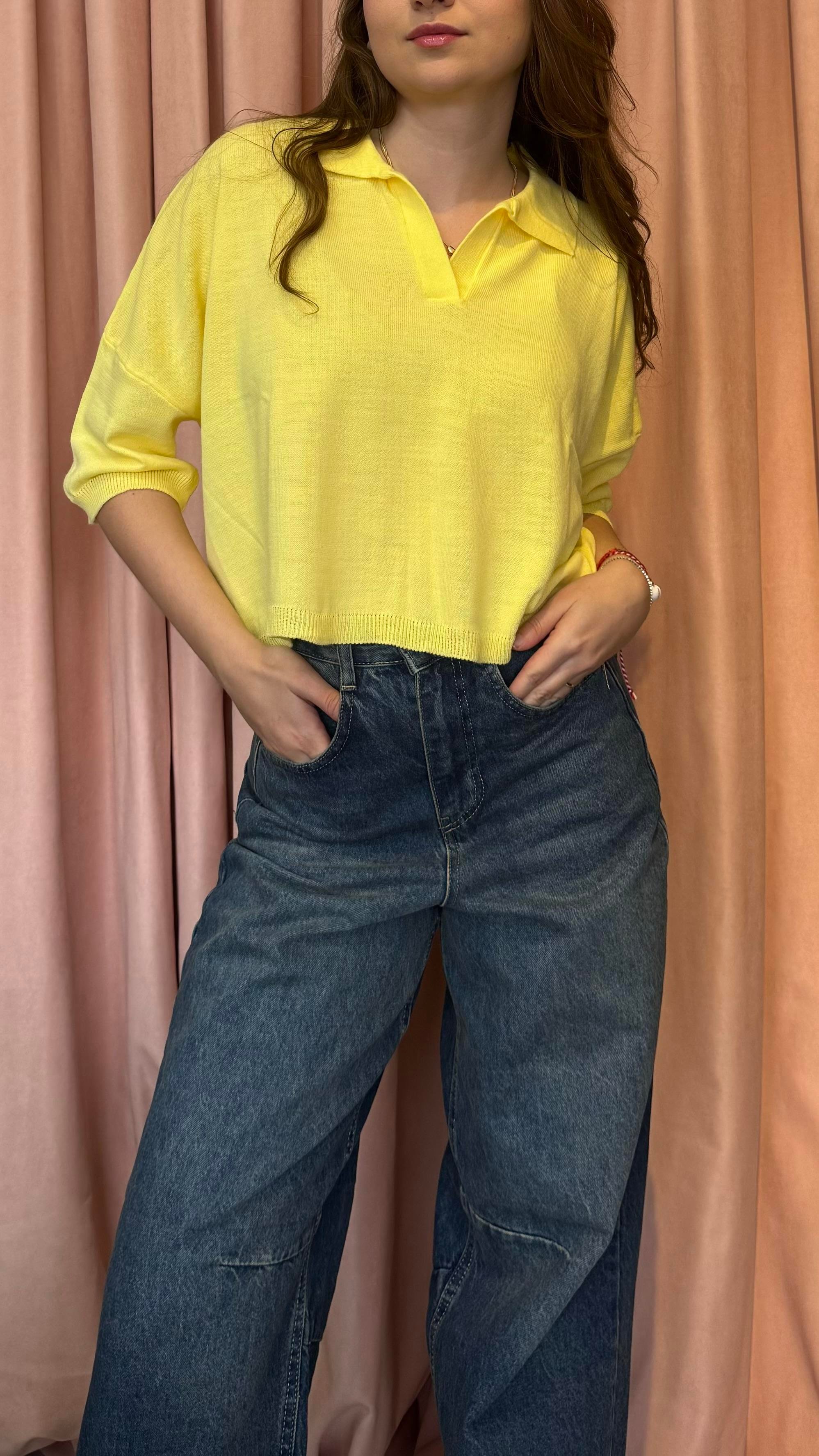 POLO  YAKA CROP BLUZ