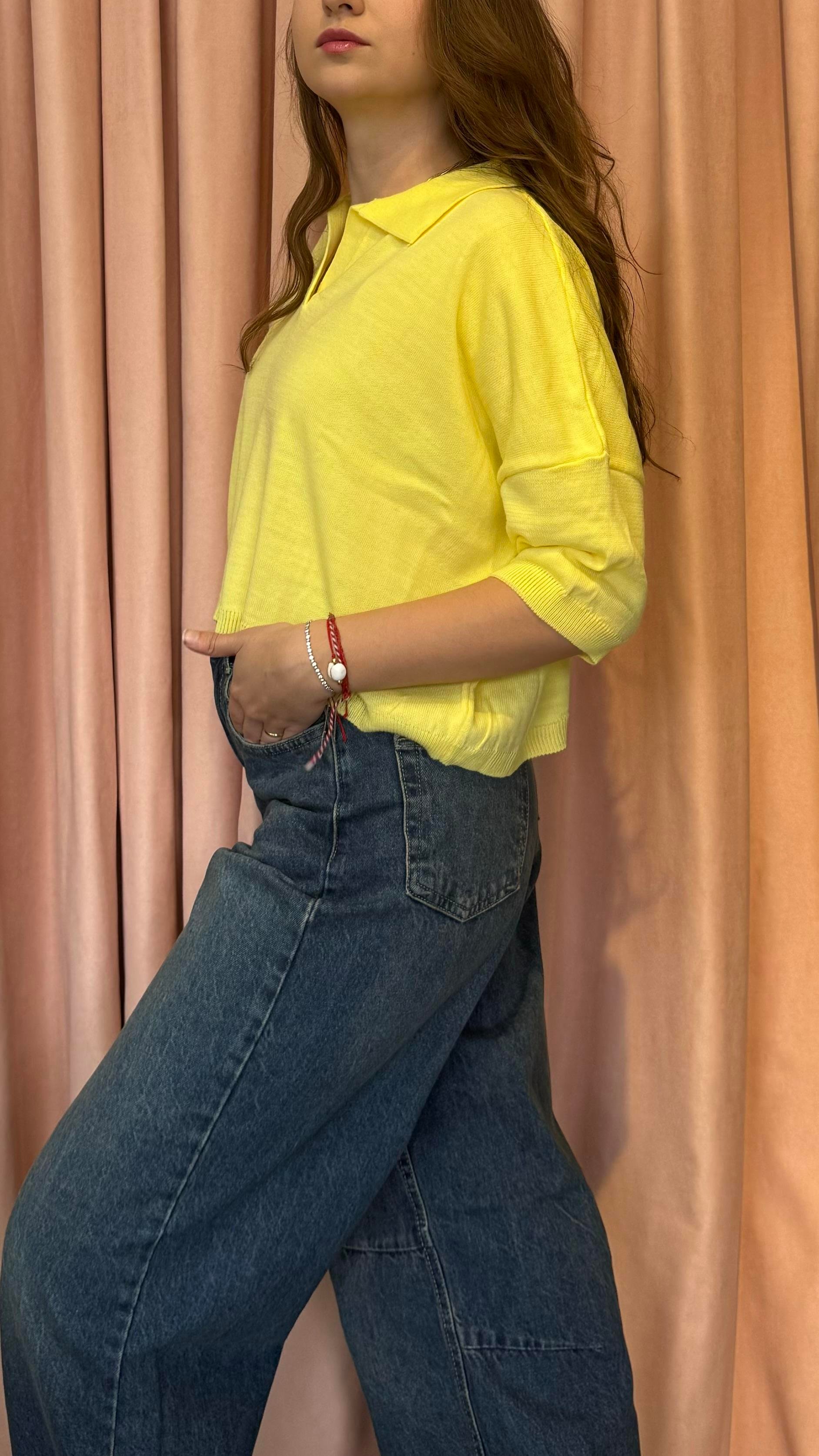 POLO  YAKA CROP BLUZ